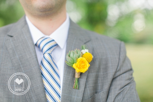 succulent yellow boutonniere